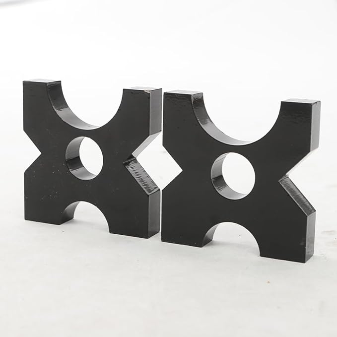 Arbor Press Plate, 20 Ton and 32 Ton Shop Metal Press Plates with 4 Notch, 1 inch/25mm Thickness, H Frame Thickened Hydraulic Shop Press Plate 1" x 5" x 5" (1 Pair)
