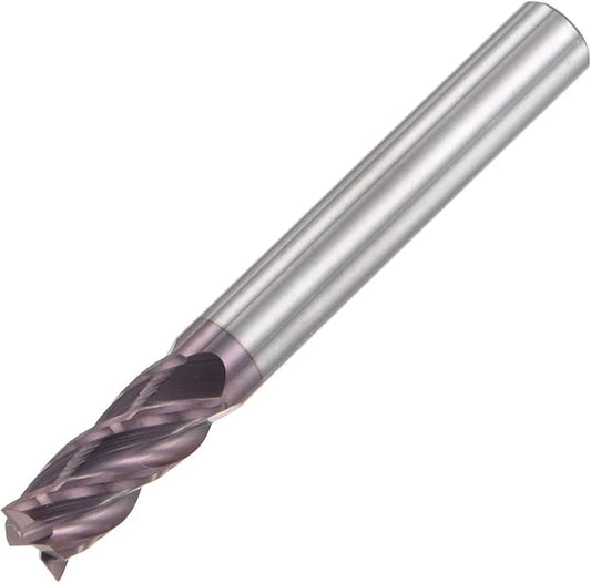 uxcell Square Nose End Mill, 6mm Tip Dia Solid Carbide AlTiN Coated CNC Router Bits 4 Flute Spiral Milling Cutter HRC55 with 6mm Shank 50mm (2-inch) Length
