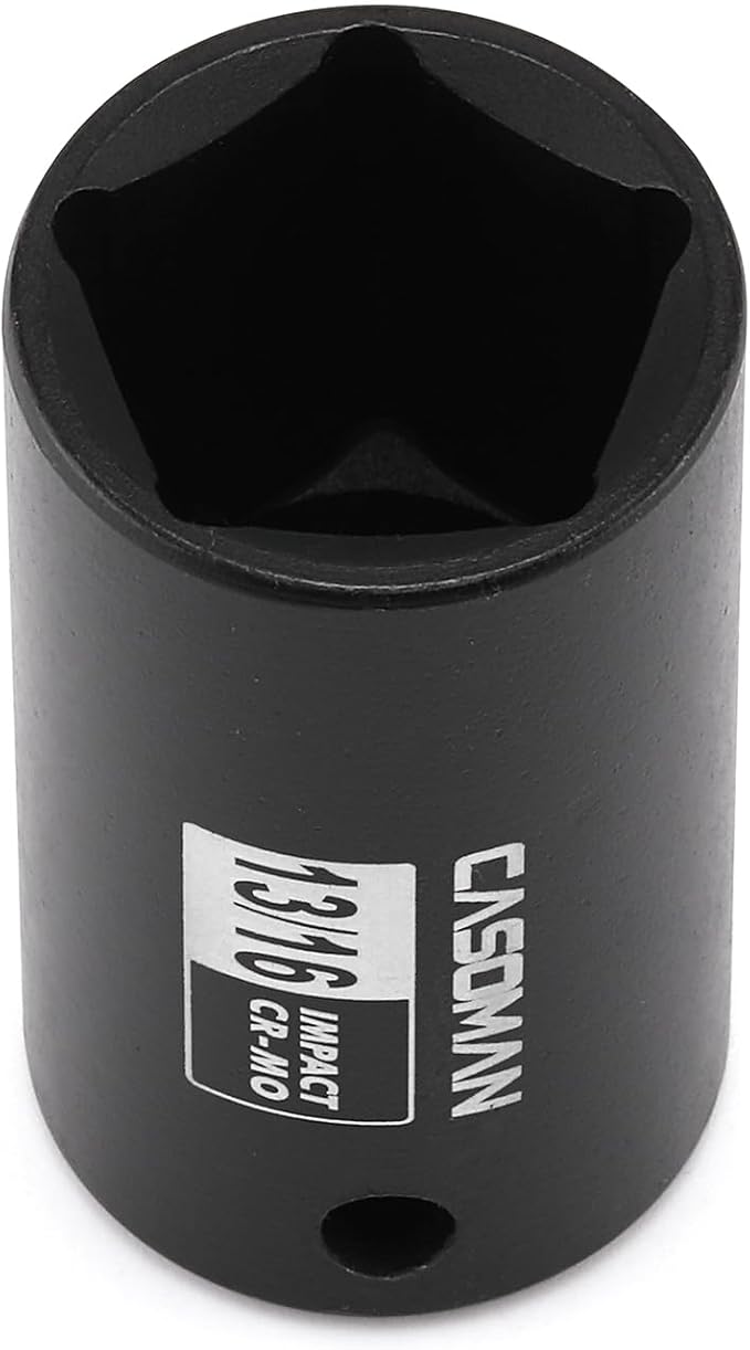 CASOMAN 3/8" Drive 13/16" 5-Point Impact Grade Utility Socket, CR-MO, Removes and Installs Penta Nuts and Bolts
