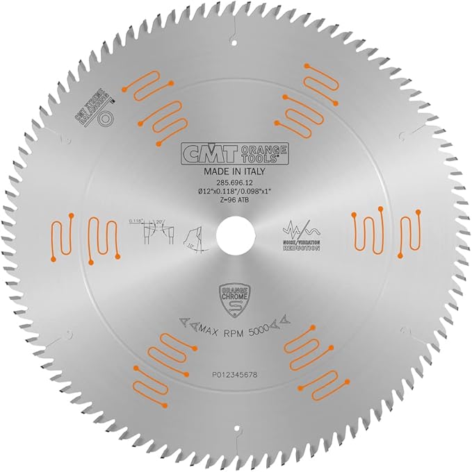 CMT ORANGE TOOLS 285.696.12 Orange Chrome Ultimate CROSSCUTTING Blade 12" x T96 ATB