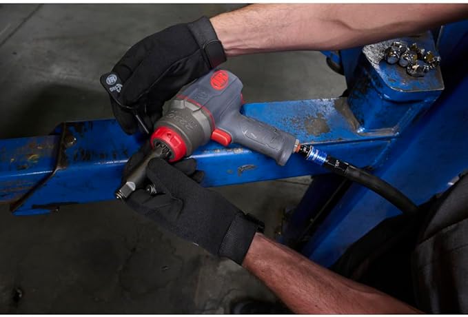 Ingersoll Rand 2236QTIMAX-2 DXS2 1/2" Air Impact Wrench, 2" Extended Anvil, Quiet, 1500 ft-lb Torque, Titanium Hammercase, Friction Ring Retainer, Pistol, Interchangeable Anvil, Multi-functional Tool