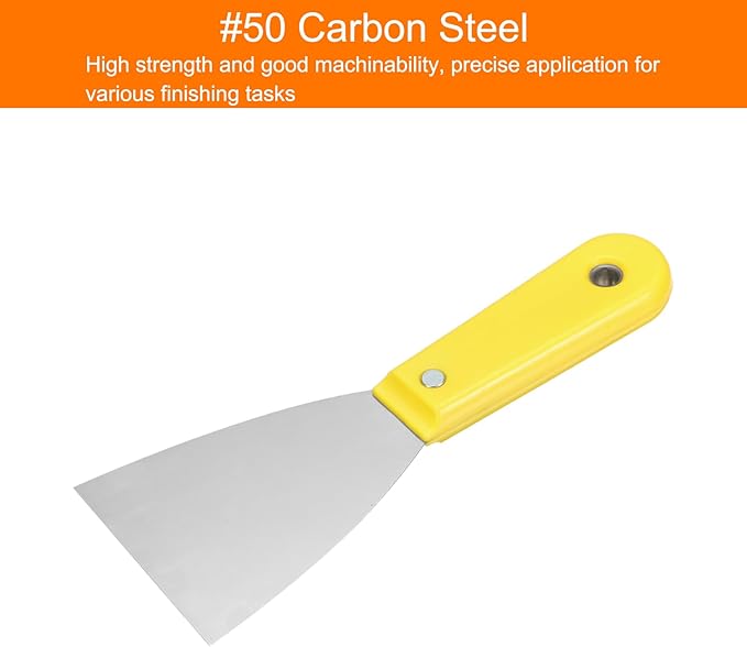 HARFINGTON Carbon Steel Putty Knife 3" Plastic Handle Spreading Drywall Flex Putty Scraper for Wallpaper Wall Taping Scraping Paint