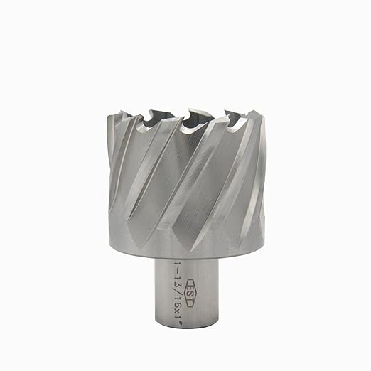 HSS M2AL Annular Cutter 1" DOC with 3/4" Weldon Shank for Magnetic Drill Press by EST (D1-13/16 X 1")