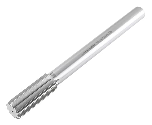 Accusize Industrial Tools 1-1/8'' H.S.S. M2 Straight Shank Straight Flute Chucking Reamer, Flute Length 2-7/8'', Oal 11'', 10 Flute, 5015-0305