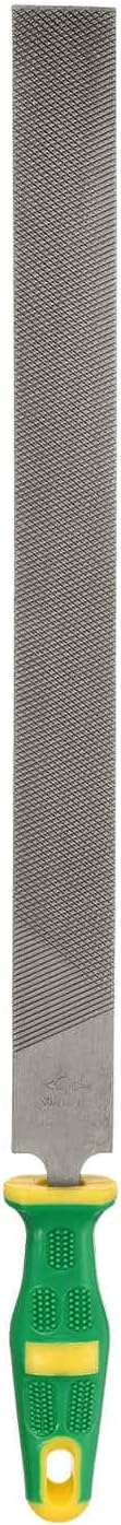 HARFINGTON Flat Coarse Cut File 14" Double Cut Teeth High Carbon Steel Hand Rasp File with Plastic Handle for Metal Wood Deburring Removing