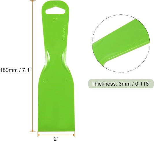 HARFINGTON 5pcs Putty Scraper 2" Width 3mm Thin Flexible Plastic Putty Knives for Taping Drywall Spreading Painting Wall Scratching