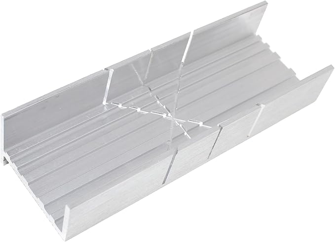 Excel Blades Metal Mitre Box - Small 6-Inch Aluminum and Steel Tool for Wood, Plastic, and Soft Metals, 2 Cutting Angles