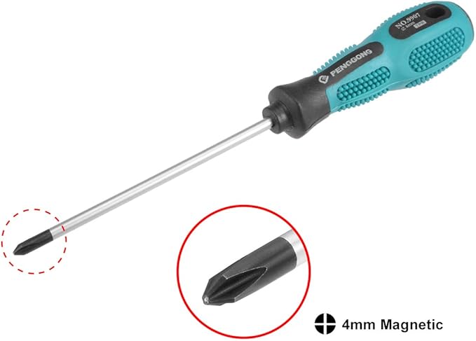 uxcell #0 Phillips Screwdriver 4 Inch Round Shaft Non Slip Comfortable Handle