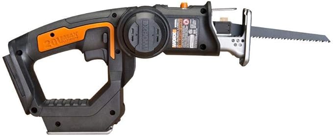 WORX Cordless Reciprocating Saw&Jigsaw, 20V ¾" 2-in-1 Saw, ¾" Stroke Length, 2-in-1 functions, 4 Blades for Different Materials, Compact&Lightweight Design, Tool Only, PowerShare