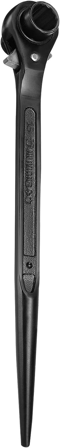 HARFINGTON Scaffolding Podger Ratchet Wrench 13mm x 15mm CR-V 12 Point Double Ended Socket Ratcheting Podger Scaffold Spud Spanner Tool for Auto Repair Mechanical Maintenance, Black