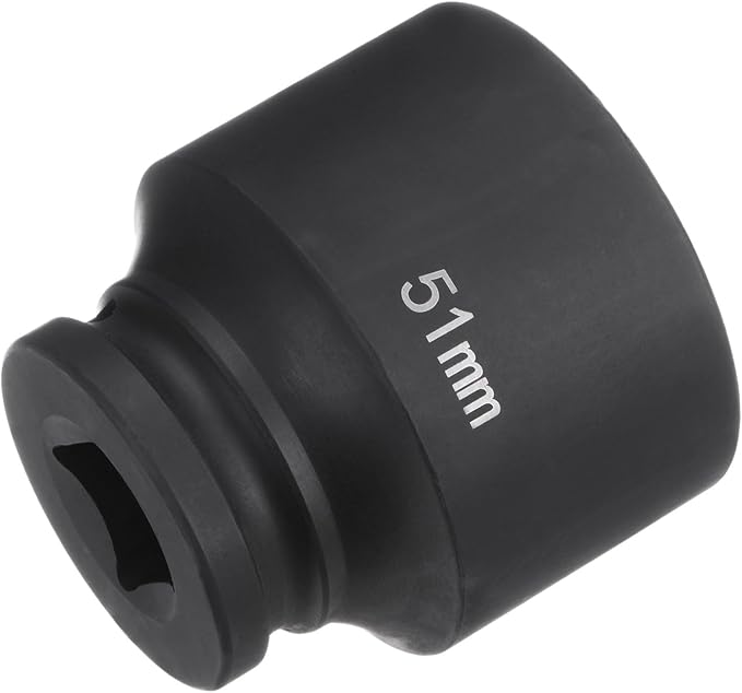 HARFINGTON 6-Point Impact Socket 3/4" Drive 51mm Metric 40Cr Alloy Steel Spindle Axle Nut Impact Socket