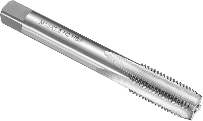 uxcell Hand Plug Tap M13 x 1.5 H2 Metric Thread Plug Style Taps Straight Flute Screw Tapping Threading Tool High Speed Steel HSS6542