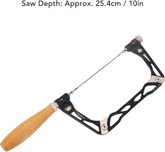 Luqeeg Coping Saw Kit, Woodworking U Shaped Aluminum Curved Hand Saw with Wooden Handle for Ceramics Wood PVC
