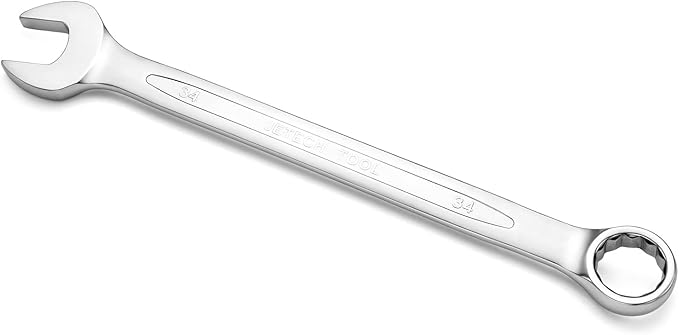 Jetech 34mm Combination Wrench, Industrial Grade Cr-V Steel Spanners with Precise 12 Point Opening, Off-Corners Design