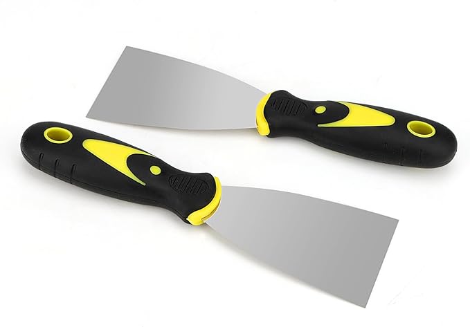 SHEUTSAN 24pcs 3 Inch Putty Spatula Knife, Stainless Steel Spackle Knives with Plastic Handle, Metal Putty Scraper for Drywall Finishing, Wallpaper