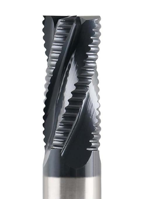 Accusize Industrial Tools 6-Pc 3/4" Dia, M42 8% Cobalt TiAlN Roughing End Mill Set, 3/4" Shk Dia, 1-5/8" Flt Length, 3-3/4" Oal, 4 Flute, Coarse Tooth, 1102-0034x6