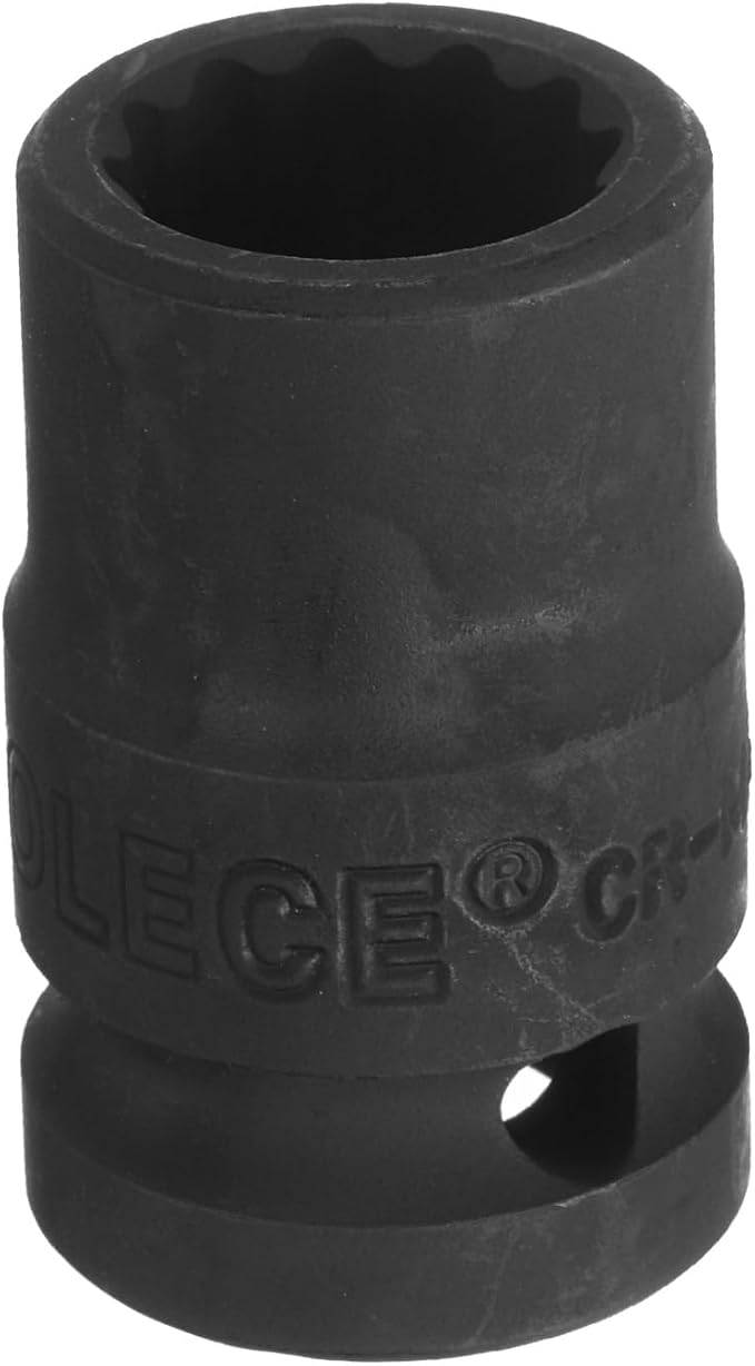 uxcell 1/2" Drive x 14mm Shallow Impact Socket 12-Point Metric CR-MO Steel Nut Impact Grade Socket for Auto Repair