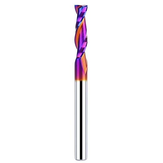 1/4 Upcut Spiral Router Bit 1/4 Inch Shank 1 inch Cutting Length with Extra Long Life Coating CNC Router Bits End Mill for Wood Cutting, Slot Mortise, Engraving