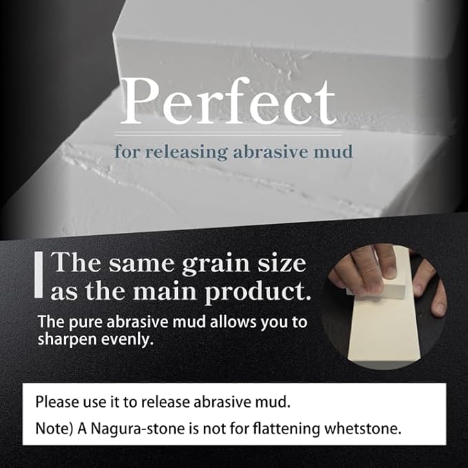 Whetstone Sharpening stone medium 1000 finishing 3000 w/Nagura, 7.1" x 2.4" x 0.8" (Pro Power. Perfectly Compact for home use), Made in Japan (#1000/#3000)