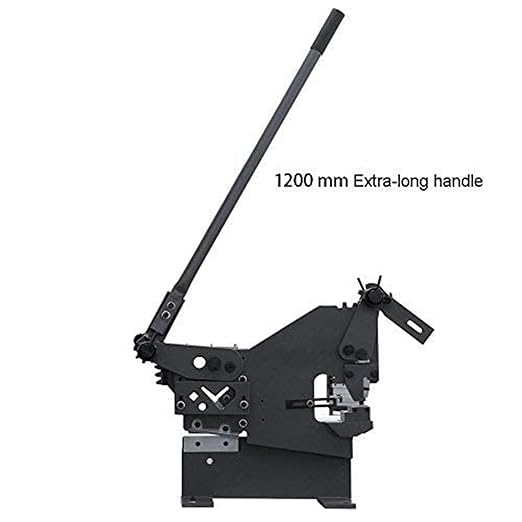 KAKA INDUSTRIAL Manual Ironworker, 0.31" Punch and Shear Machine, Cuts 0.87" Round Steel, 3.54" Flat Bar, 2.36" Angle Iron, Metal Fabrication Machine for Plates/Bars/Sections PBS-9