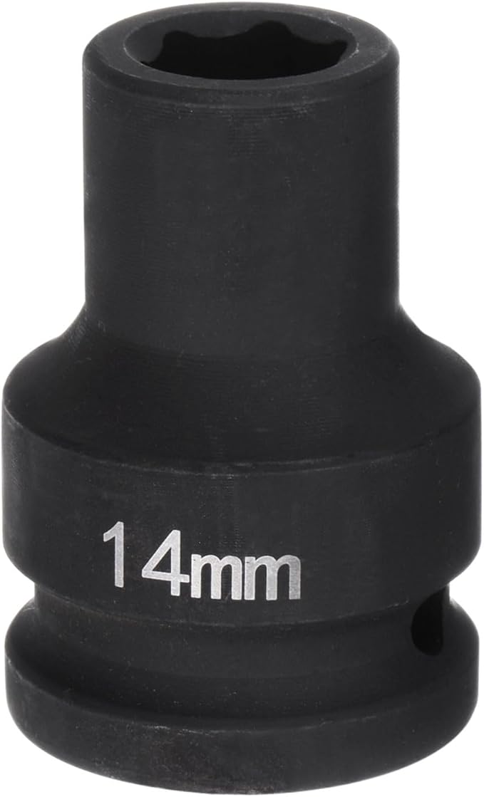 HARFINGTON 6-Point Impact Socket 3/4" Drive 14mm Metric 40Cr Alloy Steel Spindle Axle Nut Impact Socket