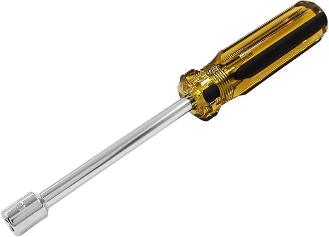 Biaungdo 8mm Socket Wrench Screwdriver, Hex Socket Wrench High-Carbon Steel Hexagon Nut Driver Non-Magnetic Tip Hex Nut Screwdriver Hand Tool for Repairs(Plastic Handle)