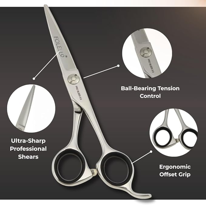 Right-Handed Hair Cutting Scissors ??Stainless Steel Barber Shears with Ball Bearing Adjustment Screw ??Grooming Tool for Men and Women