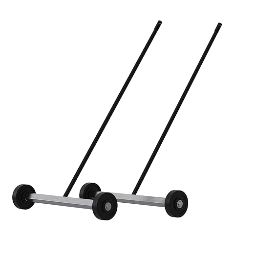 Master Magnetics Magnetic Sweeper with Wheels - Rolling Magnet Sweeper - Powerful Magnetic Tool for Lawn and Shop Use - Pick Up Nails and Other Metal Debris - Strong 30 lb Pull - 14.5”