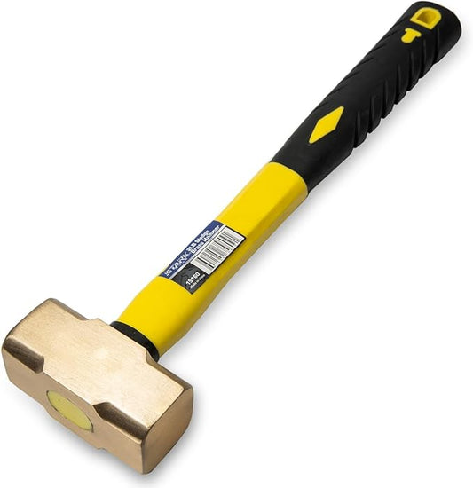Stark USA 2-Pounds Sledge Hammer 2lbs Brass Head Fiber Glass Brass Sledge Hammer Impact Tool Hammer Comfortable Handle