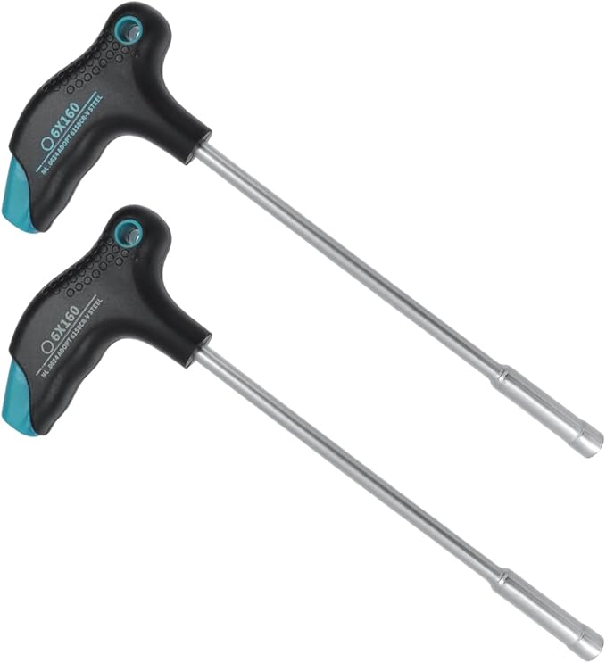 Antrader 6mm T-Handle Hex Nut Driver, Chrome Vanadium Steel Socket Wrench Screwdriver, Magnetic Tip Tightening and Loosening Tool with 6.3-Inch Shaft