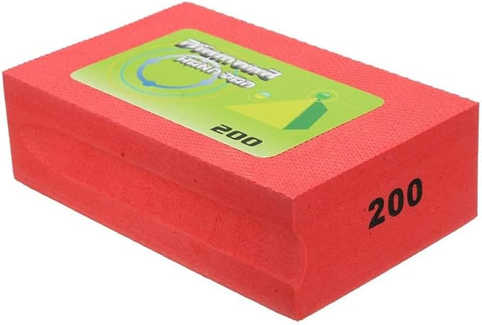 Sanding Blocks Polishing Grinding Block Diamond Polishing Hand Pads Block For Granite Marble Glass Grinding 200 Grit, 1 Pcs
