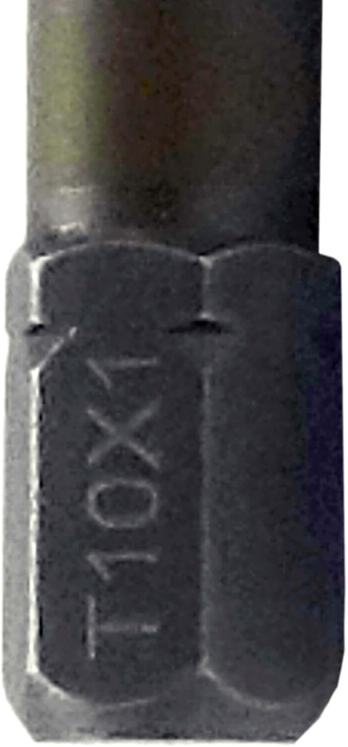 T10 x 1" Color-Coded Torx/Star Driver Bit - Precision Fit for T-10 Screws and Fasteners (5 Pack)