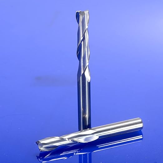 HOZLY CNC Router Bits Set 1/8" Shank, Two Flutes Upcut Spiral (CED: 1mm 1.5mm 2.0mm 2.5mm 3.175mm), Carbide End Mill for PVC Wood Carving Engraving MDF Cutting, 10 PCS