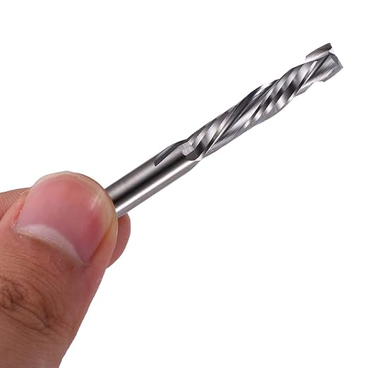Up & Down Cut Bit 6mm（0.236" Shank , 1-1/4" Cutting Length Compression Bit Spiral CNC Router Bits End Mill Tungsten Carbide Milling Cutter Set 2 Pack