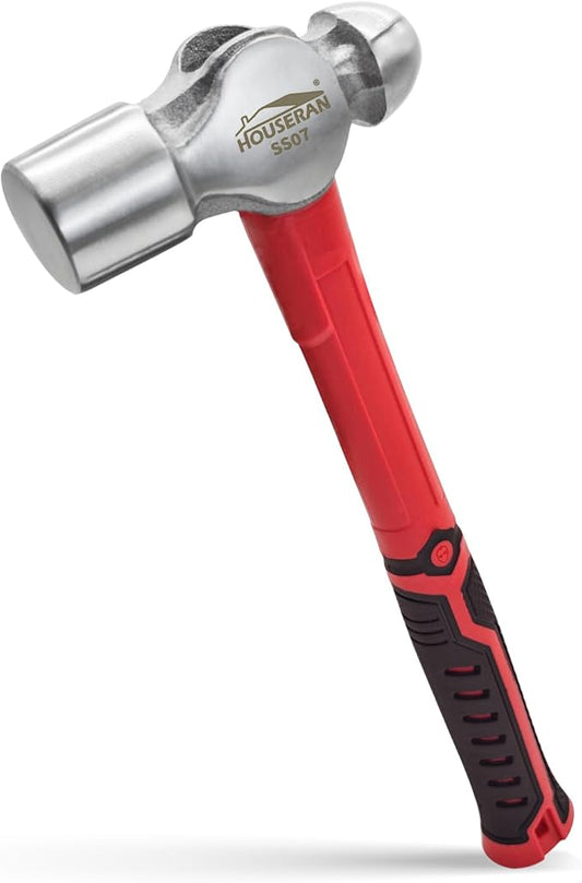 Ball Peen Hammer 2 Lb, Big Ball Pein Hammer With Non-slip Rubber Grip, Metal Hammer For Metal Work, Rounding, Mechanics