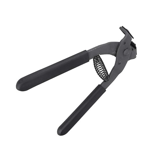 4 Teeth 4mm Silent Leather Hole Punch Pliers, 6.7in Leather Punch Tool, Carbon Steel Leather Stitching Punches with Non-Slip Foam Handle for Sewing Belts, Purses, Straps