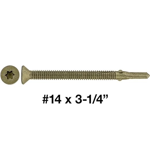 14x3-1/4 Reamer Tek Torx/Star Head Self-Drilling Wood to Metal Screws - for Flatbeds, Trailers - T-30 Torx Screw Head 5 Pound CASE 1,350 Screws