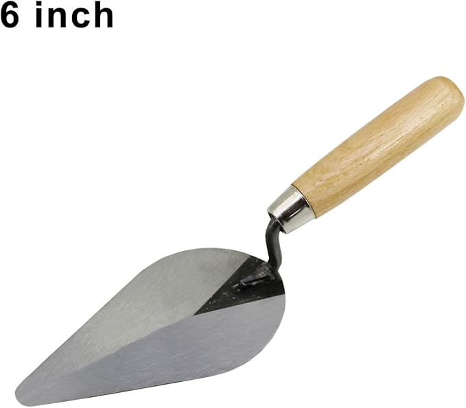 3-Pack Brick Trowel Set, 6" & 7" & 8" Pointing Trowel with Wood Handle,Masonry Hand Tool Set for Brickwork, Blockwork, Stonework, Masonry
