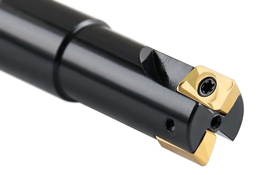 Accusize Industrial Tools 5/8" 90째 Square Shoulder Indexable End Mill w/ 10 add'l APKT11T308 Inserts, 5/8" Shank, 3-1/4" OAL, 0.433" ap, 2 Flutes, APKT11T308, Carbide Inserts, 0056-0916+0056-1130