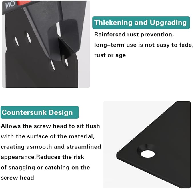 4Pcs Flat Mending Plates, 4" x 2" Flat Straight Brace Bracket, Heavy Duty 304 Stainless Steel Joining Plates for Shelves Cabinet,Furniture Corner Repair Fixing 100X50X2MM (Black with Screws)