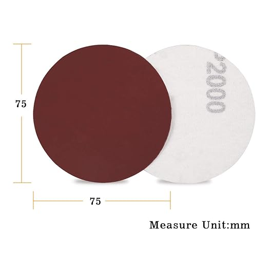 SPEEDWOX 100pcs Sanding Discs 3 Inch Sandpaper 2000 Grit Hook and Loop Sanding Discs for Drill Grinder Rotary Tools No Hole