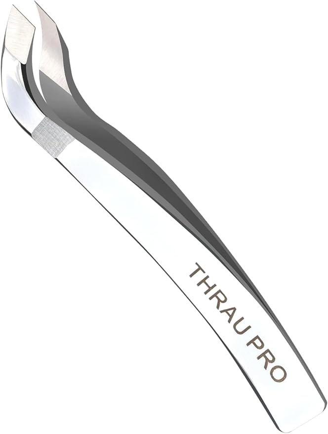 THRAU Mini Cuticle Trimmer Tweezers, Professional Cuticle Nippers Cutter for Manicure and Pedicure, Stainless Steel Precise Nail Clippers Scissors