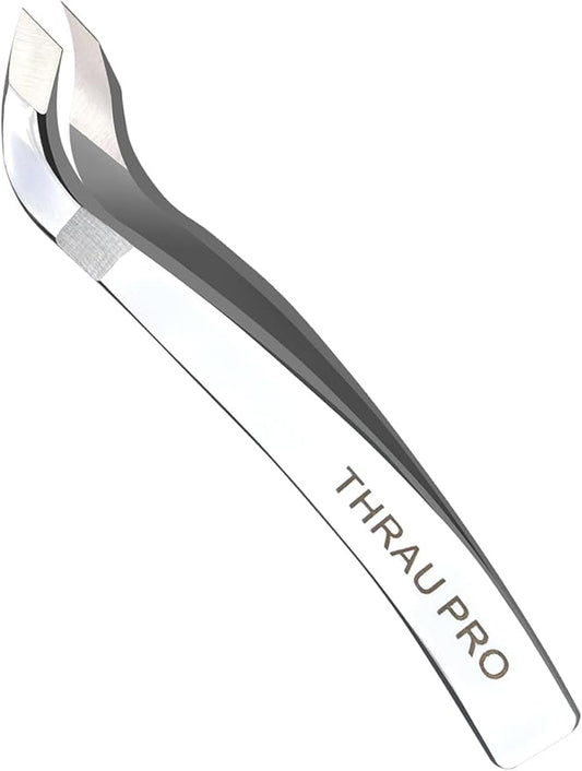 THRAU Mini Cuticle Trimmer Tweezers, Professional Cuticle Nippers Cutter for Manicure and Pedicure, Stainless Steel Precise Nail Clippers Scissors