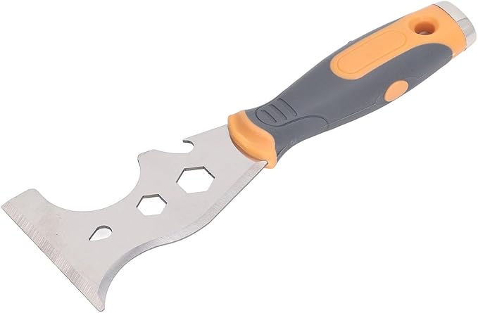 Putty Knife Set Paint Scraper 16-in-1 Multifunctional Tool Kit Soft Grip Handle for Scraping Taping Hammer Nut Wrench Screw Bits