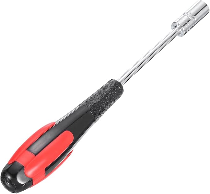 HARFINGTON Metric Nut Driver 6mm Dia 75mm Shank Non-Magnetic 6 Point Hex Socket Screwdriver with Non-Slip Handle for Tightening and Loosening Fasteners