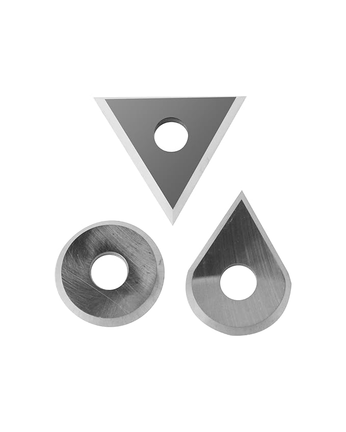 3 pcs Carbide Paint Scraper Blades, Round, Triangular and Drop Shaped Tungsten Steel Blades, Fit for 1in Scraper, for Removing Paint, Glue and Grout