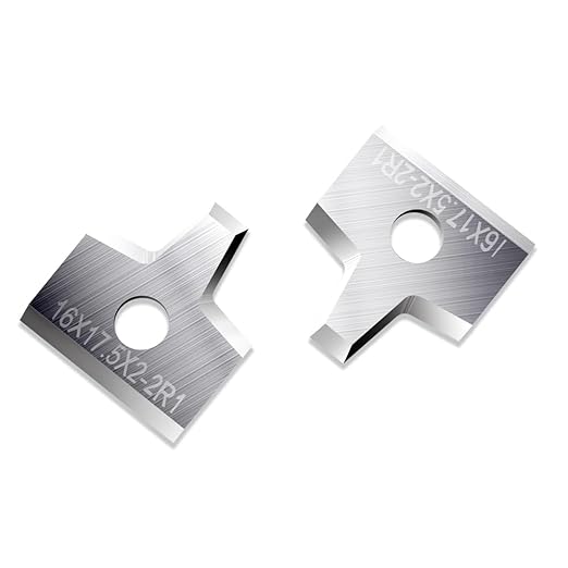 Woodworking Veneer Edge Trimmer Blades 16x17.5x2.0mm-2R1 2-Pcs, Chamfer Plane, Edge Banding Cutter, Manual Planer Blade, Burr Scraper for Board & Wood Surfaces (16x17.5x2-2R1, 2-PCS)