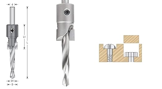 Amana Tool 55140 Carbide Tipped Shankless Counterbore with Slow Spiral #20 Screw 5/8 D x 5/16 Drill D x 5/16 Drill SHK