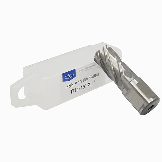 EST HSS M2AL Annular Cutter 1" DOC with 3/4" Weldon Shank for Magnetic Drill Press (D11/16" X 1")