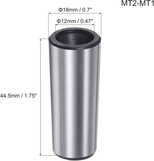 uxcell MT2 to MT1 Morse Taper Adapter Morse Taper Center Sleeve Reducing Drill Sleeve 2MT to 1MT for Lathe Milling